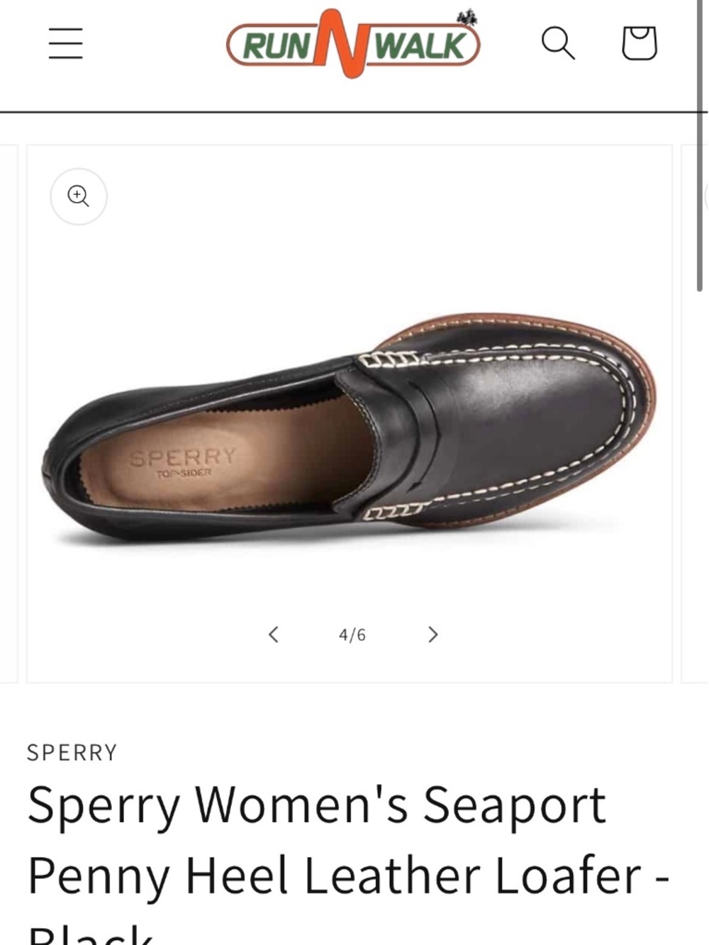 Sperry Seasport Penny Loafer with block heel Black size 8 - Picture 6 of 7